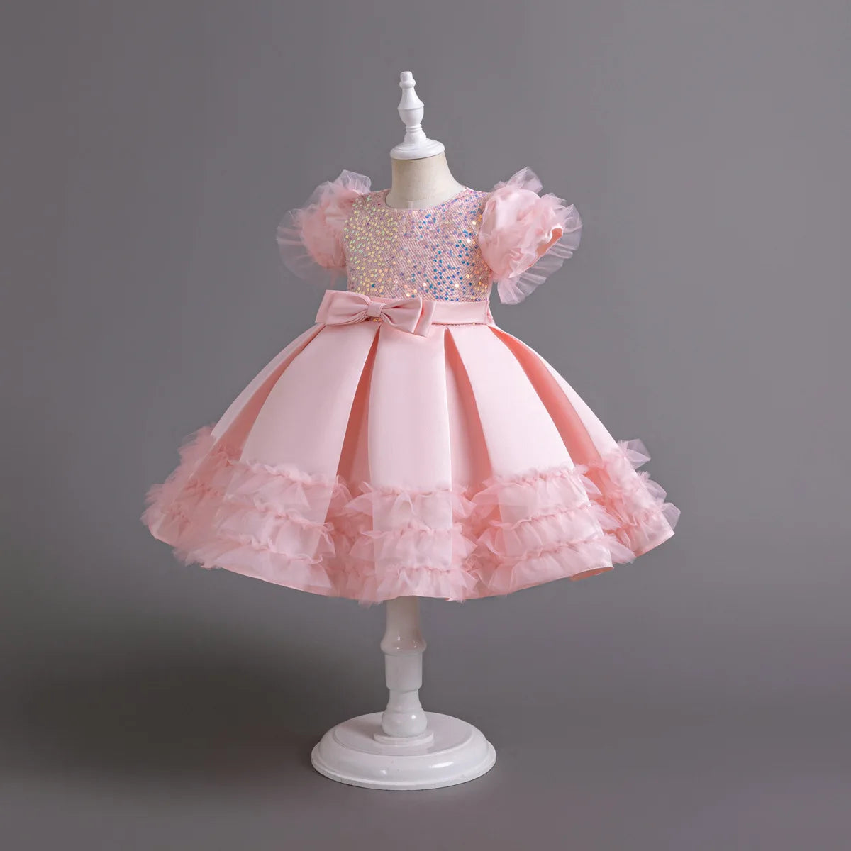 Hetiso Mädchen Pailletten Prinzessin Kleid flauschige Tutu Ärmel Geburtstags feier Leistung Hochzeit Ballkleid Kinder Kleider 3 6 8 10 Jahre.