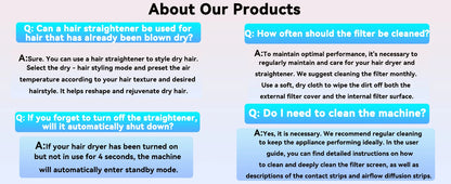 2025 New 2-in-1 Hair Straightener & Dryer Combo - Smartly Controlled Negative Ion Heating Plates, Suitable for Home Hair Styling.