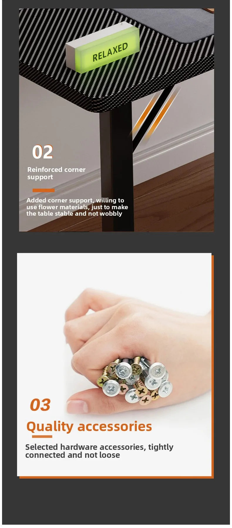 Computertisch Ecktisch für Zuhause, Arbeitstisch, Büro-Schreibtisch, E-Sport