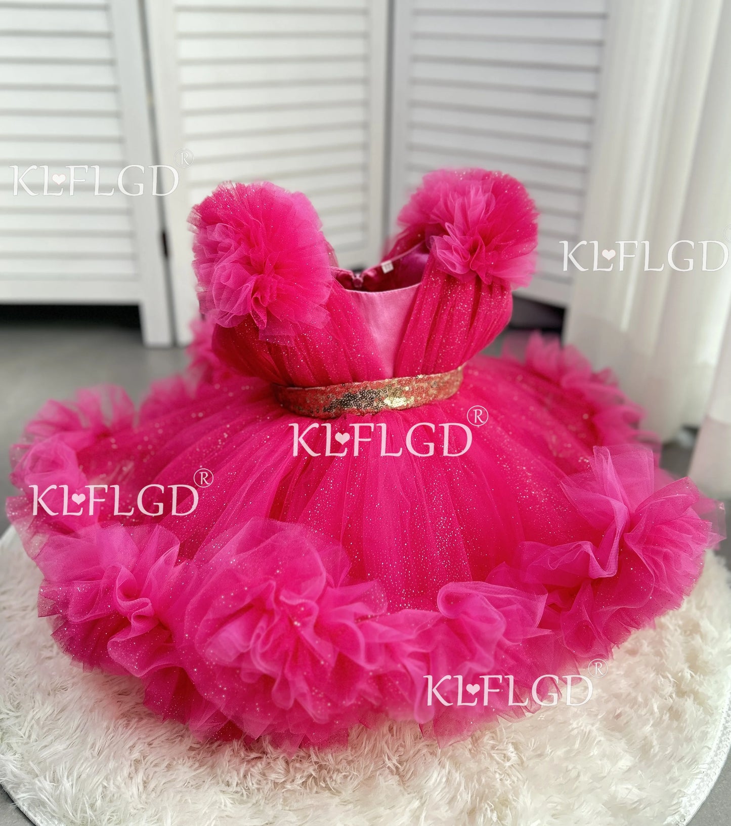 Luxuriöse Kinderkleidung, Babykleid zum ersten Geburtstag, Blumenkind-Hochzeitskleid, Mädchen-Karnevals-Performance-Kleidung.