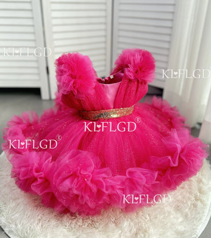 Luxuriöse Kinderkleidung, Babykleid zum ersten Geburtstag, Blumenkind-Hochzeitskleid, Mädchen-Karnevals-Performance-Kleidung.