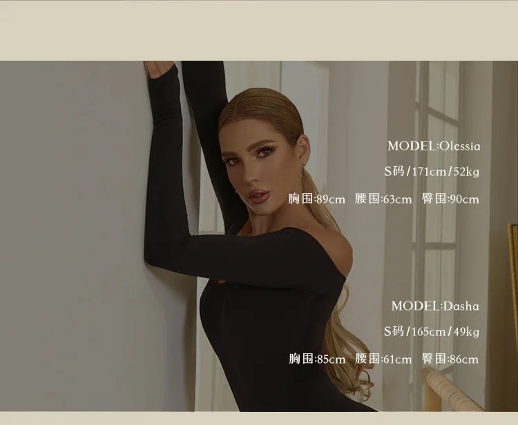 ZYM Off Shoulder Latin Dance Dress Women Long Sleeves Fringe Dress Adult Rumba Dance Practice Wear Performance Clothing DNV22221.