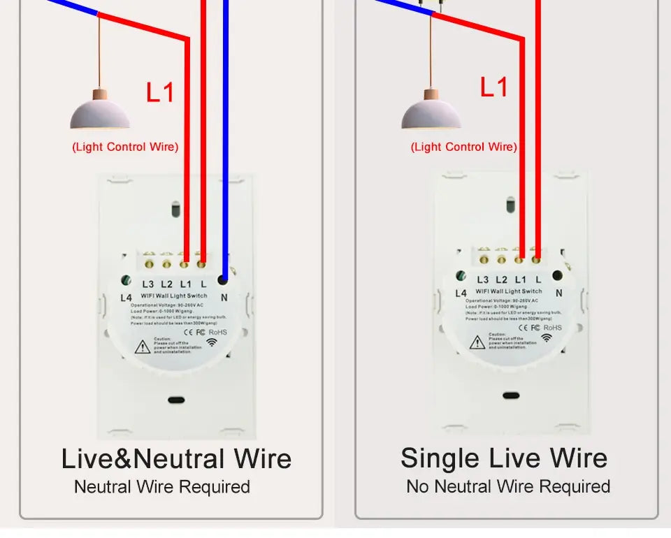 Tuya WiFi Smart Licht Schalter UNS Standard Arbeit Mit Alexa Google Home Wand Touch Schalter 110 V 220 V RF433Mhz Fernbedienung 1 2 3 4 Gang