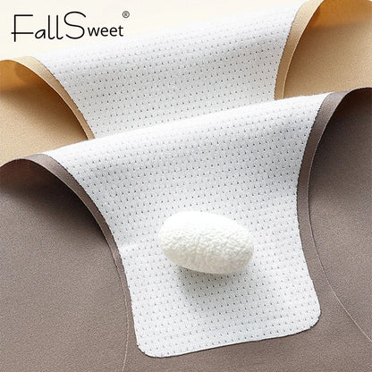 FalllSweet 4PCS Seamless Panties for Woman Ice Silk Underwear Soft Thin Briefs Women's Underpants Fashion Sexy Female Lingerie.
