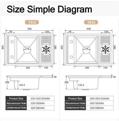 ASRAS Nano Black Small Size Kitchen Sink Cup Washer Hidden Bar Counter Cover Concealed Single Bowl Sinks With Lifting Faucet