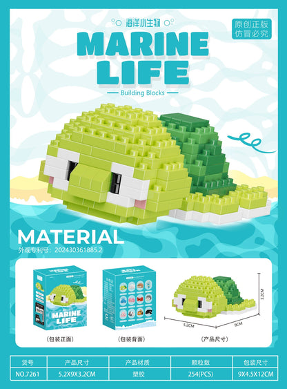 Marine Animals Micro Particle Building Blocks Toys for Children 6 to 10 Years Animal Diy Assembled Toys Puzzle Games Child Gifts