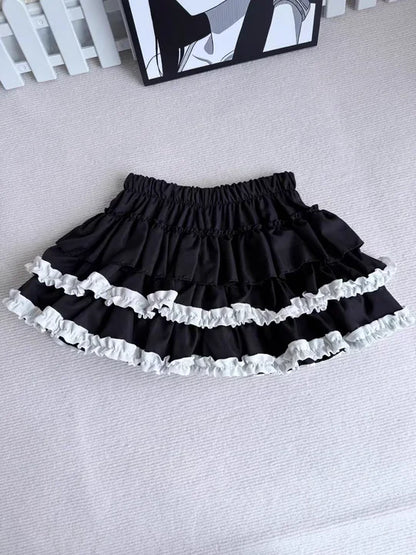Y2K Spicy Girl Subculture Punk Girl Anti exposure Half length Skirt Harajuku Style Trend Pumpkin Short Skirt Cake Puff Skirt.