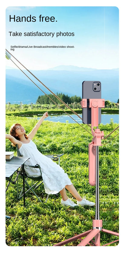 FANGTUOSI New Long Selfie Stick Tripod for Smartphone Live, Tripods Stand with Wireless Bluetooth shutter For Phone Camera Vlog.