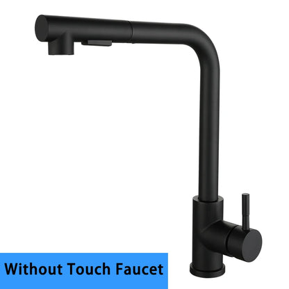 7 Word Touch on Kitchen Sink Faucets Stainless Steel Hot Cold Pull Out Kitchen Mixer Tap Brushed Nickel Touch Kitchen Faucet