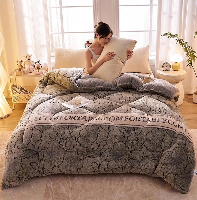 Lamb fleece  - et winter super warm quilt autumn spring bedding milk fleece comforter 5kg thickened dormitory single double.