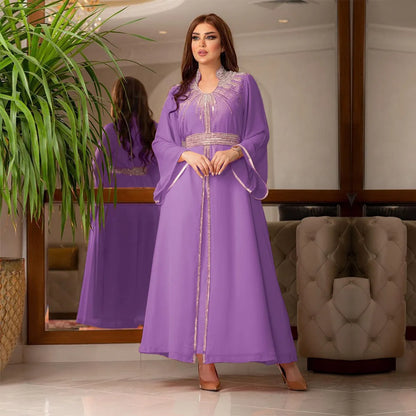 Floral Bedruckte Abaya Arabisch Langes Kleid Frauen Muslimischen Marokkanischen Kaftan Robe Golf Jalabiya Dubai Islam Türkei Kleider Ramadan Kleid.