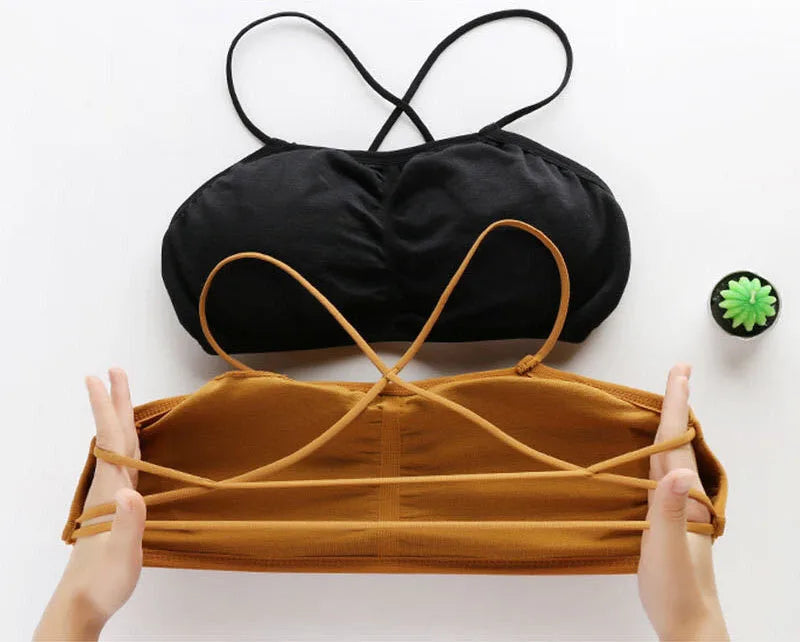 1pcs Womens Top Cross Strap Sports Bra Thin Push Up Sport Bra Yoga Gym Crop Tops Brassiere Fitness Breathable Girls Student Bras.