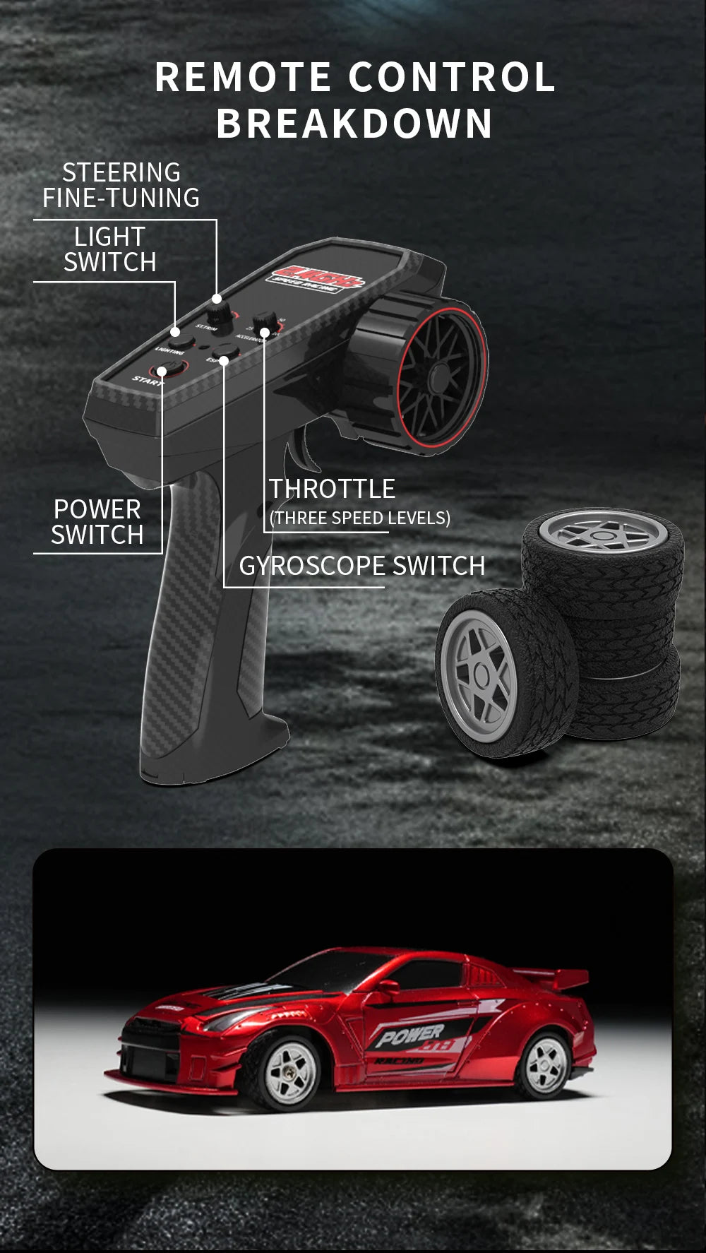 1:43 2.4G 4WD RC Drift Car with Gyroscope Fullly Proportion Remote Control Car JJRC C8827 Mini Racing Car Model Boy Toy Gift.