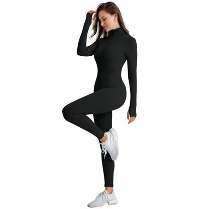 Seamless Zipper Women's Yoga Suit Quick Dry Fitness Running Sportswear Cross-Border European American Style Autumn/Winter.