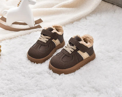 2025 Winter New Pulsh Fashion Trend Casual Sports Shoes for Childrens Anti Slip Warm Boys' Shallow Mouth Versatile Snow Sneakers