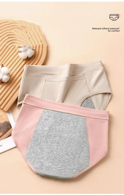 4 Pcs Women's Menstrual Period Panties High Waist Cotton Leak-Proof Underwear Absorbent Postpartum Post Surgery Period Underwear.