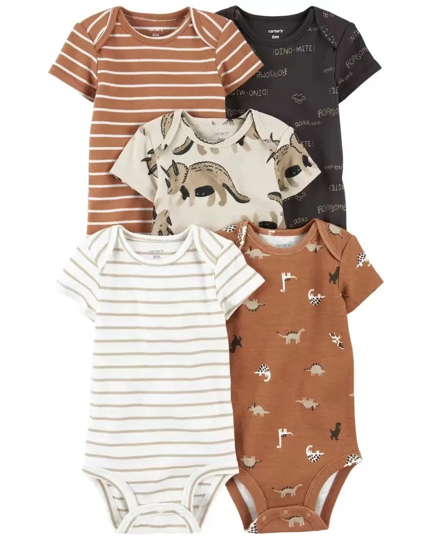 5 teile/satz Baumwolle Weiche Bequeme Baby Bodys Kurzarm Einteiliges für Neugeborene Sommer Bebe Kleidung Baby Dusche Geschenke