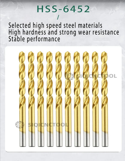 LOCO 50 Stück Titanbeschichtete Bohrer HSS Schnellarbeitsstahl-Set Werkzeug Hochwertige Elektrowerkzeuge 1/1,5/2/2,5/3 mm