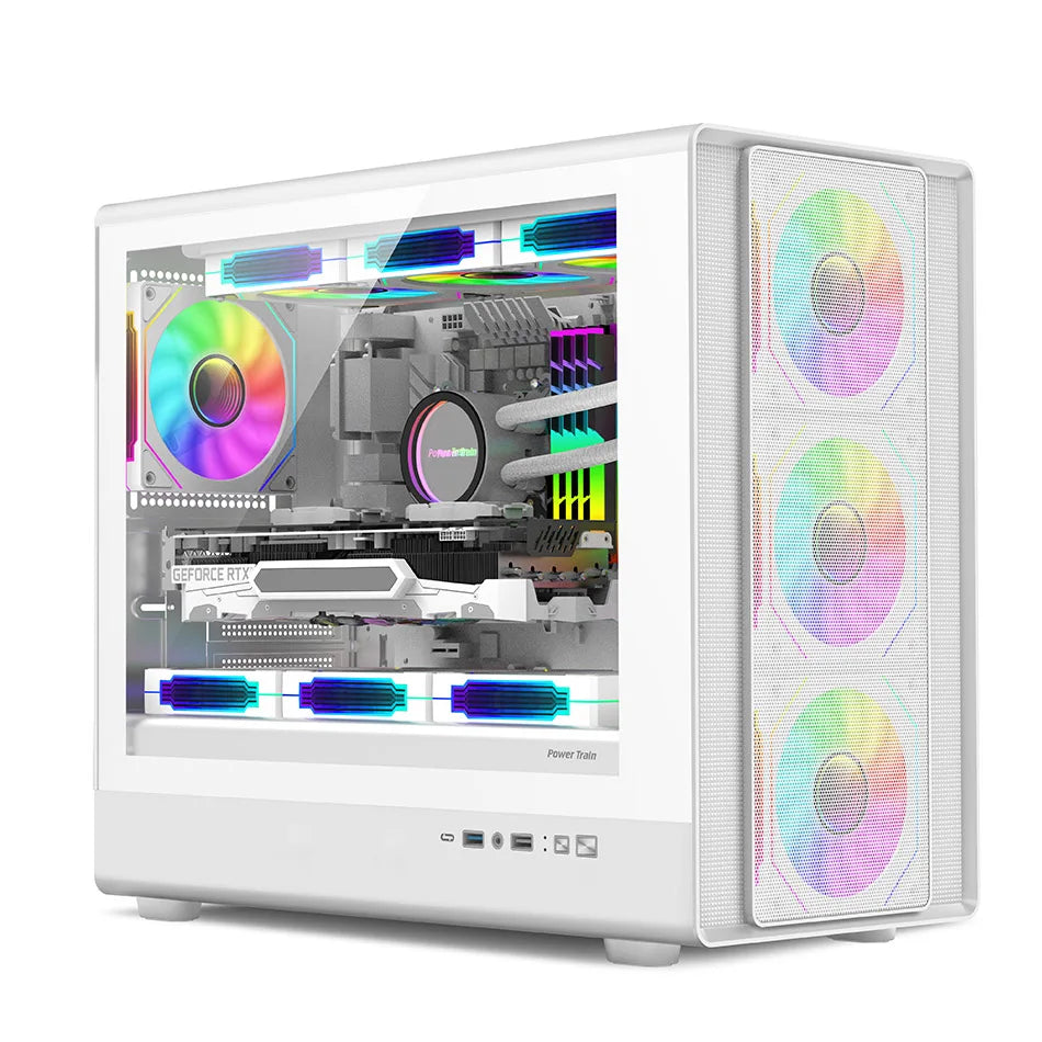 Power Train N1 MATX ITX Case Glass Side Transparent Host Shell Desktop Computer 360 Water-Cooled Mesh ventilation PC Casings.