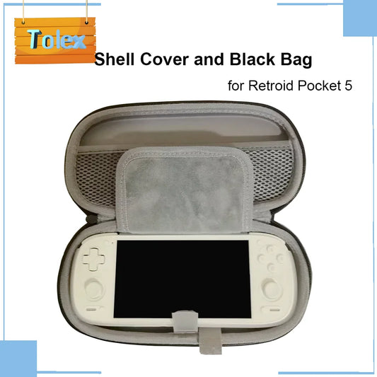 Retroid Pocket 5 Shell Cover and Bag Compatible Handheld Game Console Portable Carry Bag Protected RP5 Suitable in Packed.