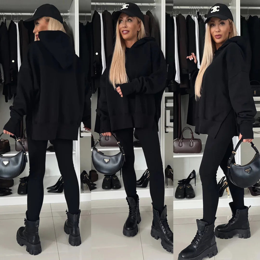 Women 2 Piece Set Hoddies Tracksuit Hooded Top & Pants Set Sweatshirts Suit Trouser Outfits Spring Jogging Sport Y2k Streetwear