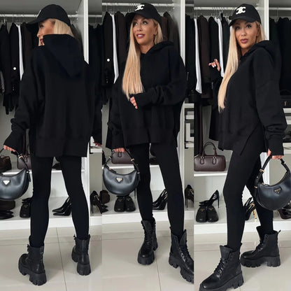 Women 2 Piece Set Hoddies Tracksuit Hooded Top & Pants Set Sweatshirts Suit Trouser Outfits Spring Jogging Sport Y2k Streetwear
