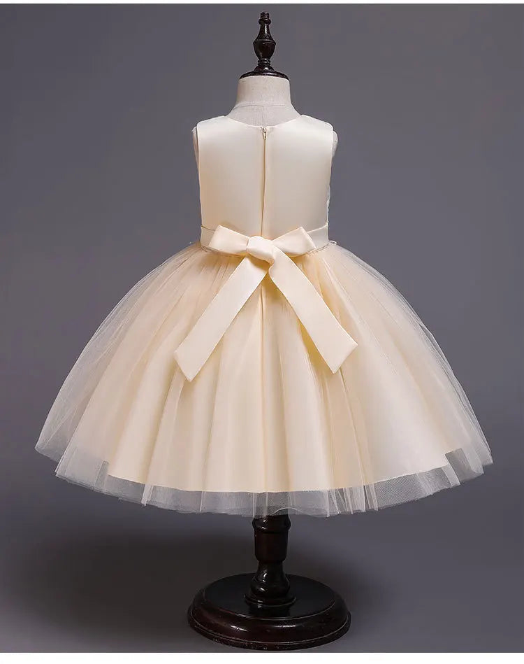 Elegantes Kleid für Mädchen, Abend, Hochzeit, Schmetterlingsapplikationen, Netzstoff, Prinzessinnenkleid für Kinder, Geburtstagsfeier, Abschlussball, Performance-Kleid.