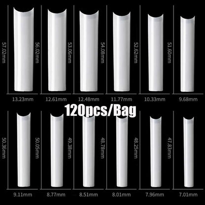 500/600pcs Long Pointed Fake Nail Tips Stiletto Half Cover French Acrylic UV Gel False Nail Extension Press On Nails Manic Tool