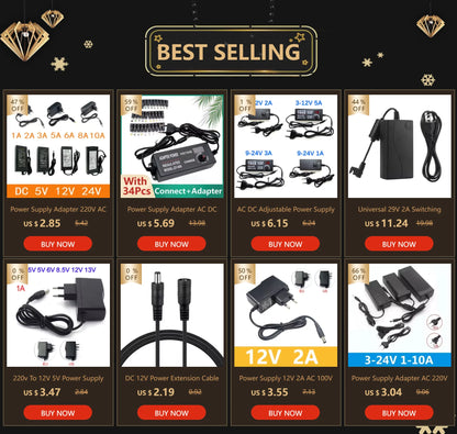 AC DC Adjustable Power Supply 3V 5V 6V 9V 12V 15V 18V 24V 1A 2A 5A AC/DC Switching Power Supply Adapter 220V To 12V 24V 12 24 V.