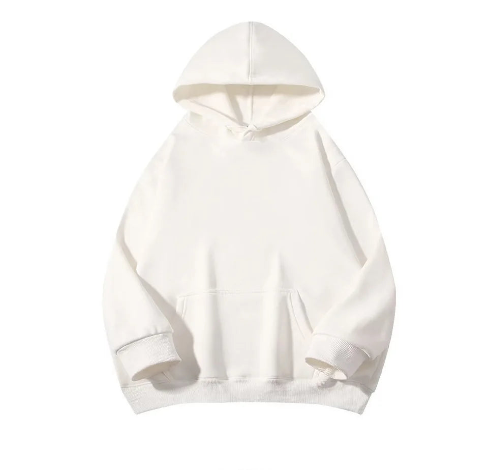 470G-570G HeavyWeight Cotton New Autumn Casual Men's Top Solid Color Loose Pullover Hoodies Sweatshirt Long-Sleeve Men Clothing