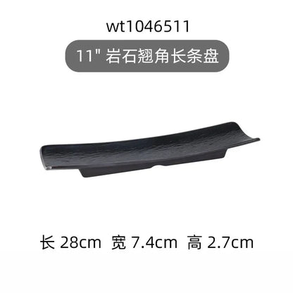 Hotpot Restaurant Melamine Tableware Black Frosted Dinner Plate Japanese Sushi Plates Not Easily Broken Snack Fruit Dishes