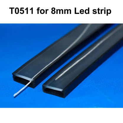 LED Silicone Neon Tube T0511 T0513 T0515 T0308 Flexible Protection Cover Transparent Matte Black Milky For 6-12mm WS2812  Strip.