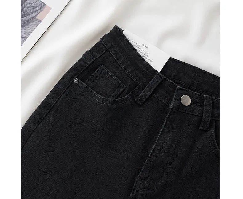 High-Waisted Slimming Jeans Women's Spring Summer New Style Outerwear Tight Fitting Elastic Waistline Legging Shoes