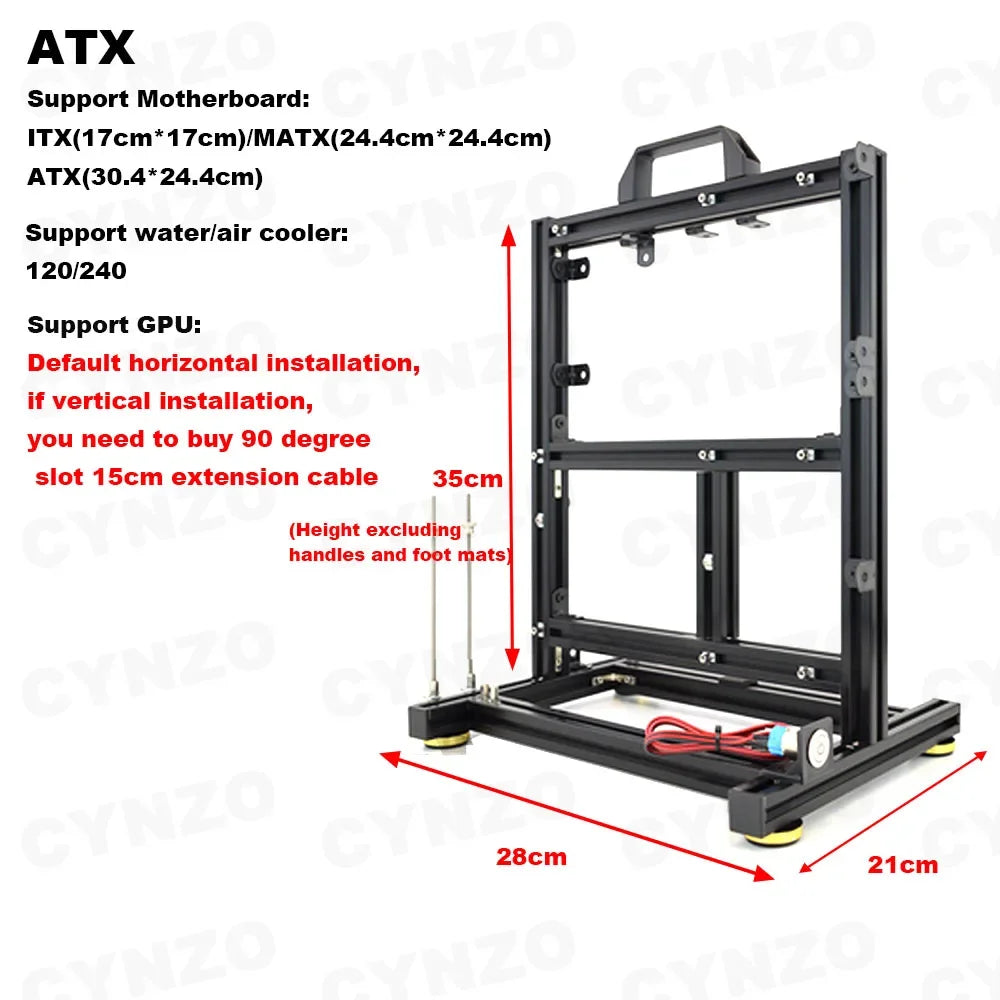 Open Computer Case Frame DIY Creative Rack Mini ITX MATX Gamer Cabinet ATX Air/Water Cooler 360 Desktop PC Gaming Chassis