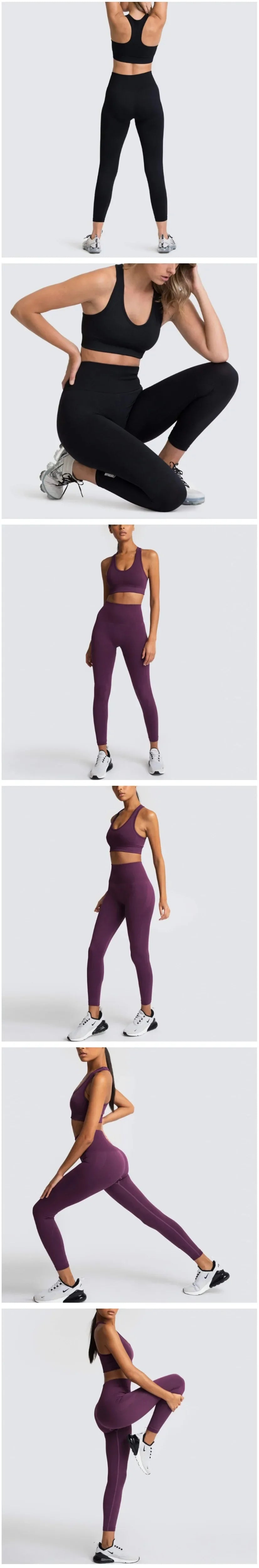 2025 Women's Yoga Set Seamless Sportswear 2-Piece Gym Yoga Clothes Sports Bra + Leggings Running Wear Skinny Sports Set Suits.