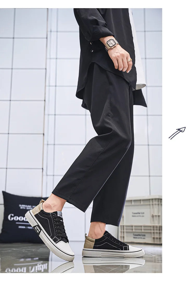 Atmungsaktive Herren-Skateschuhe aus Segeltuch mit weicher Sohle, lässige Turnschuhe, trendige, vielseitige, leichte, rutschfeste Slip-On-Sportschuhe, Größe 37–48.