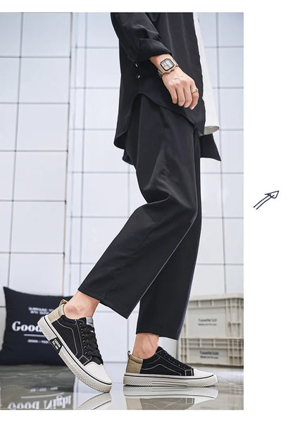 Atmungsaktive Herren-Skateschuhe aus Segeltuch mit weicher Sohle, lässige Turnschuhe, trendige, vielseitige, leichte, rutschfeste Slip-On-Sportschuhe, Größe 37–48.