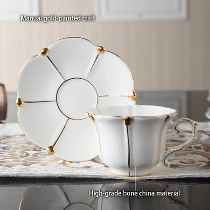 Gold Pearl Bone China Coffee Set British Porcelain Tea Luxury Ceramic Pot Creamer Sugar Bowl Teatime Teapot Cup Mug.