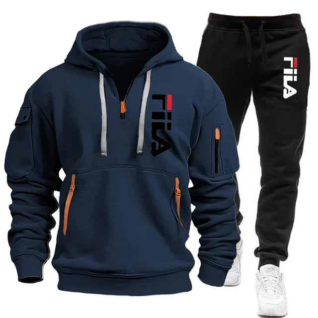Autumn and winter men's sportswear sets, trendy brand clothing sweatshirt sets, and casual design oversized long-sleeved sweatsh.