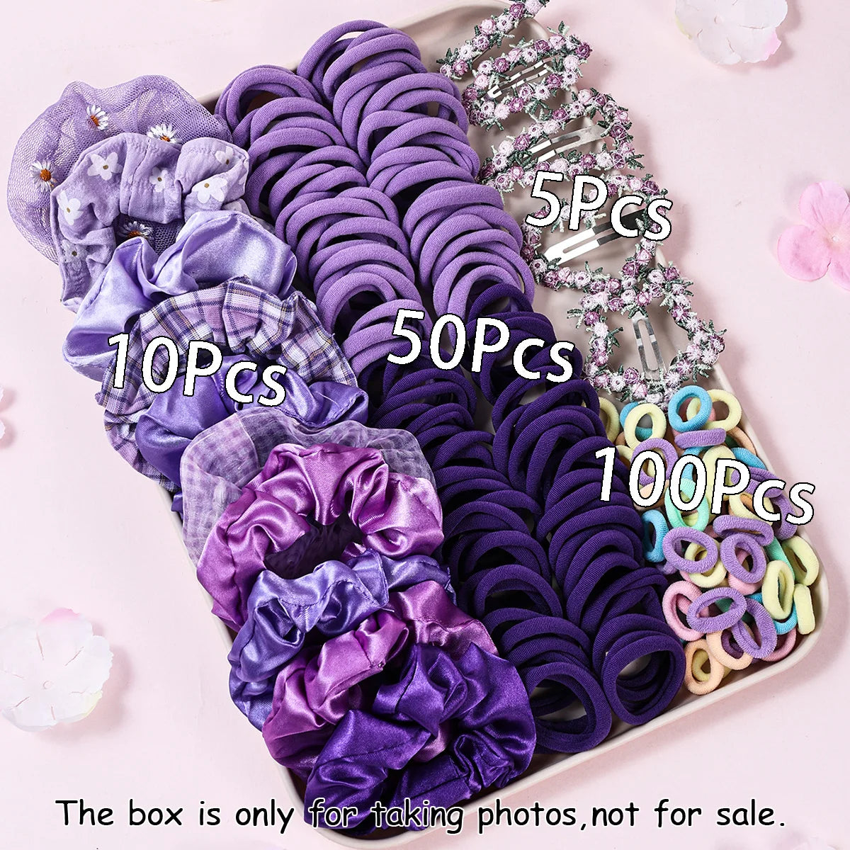 165Pcs Hair Accessories Set for Women Scrunchies Ponytail Holders Fresh Floral Hair Clips Elastic Hair Ties.