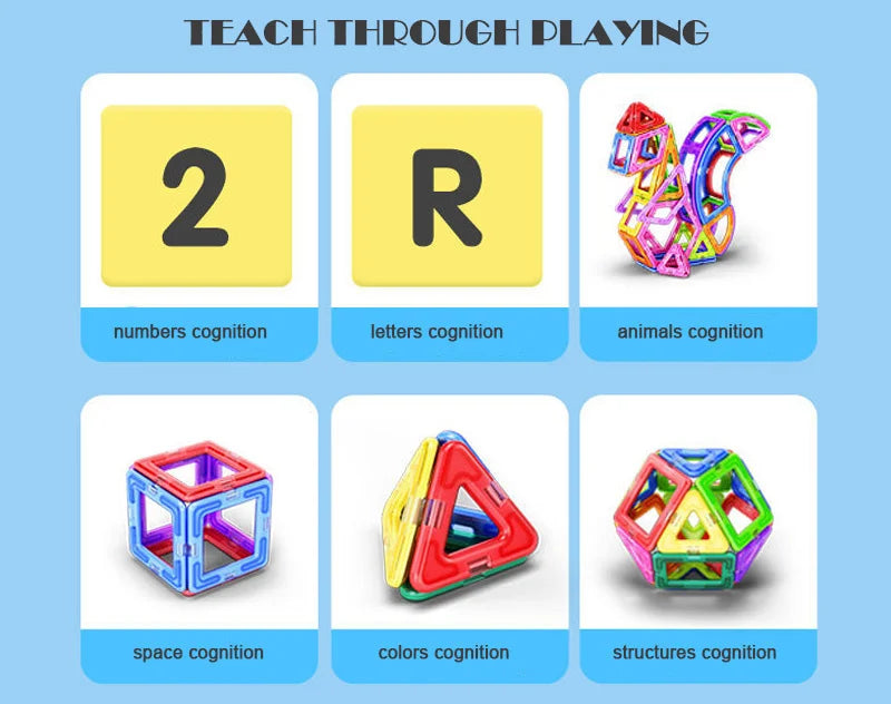 1pcs Big Size Magnetic Designer Magnet Building Blocks Accessories Educational Model Constructor Toys For Children Gifts.