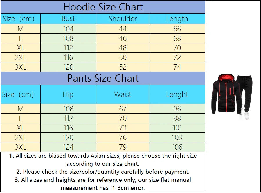 Men's Clothing Casual High Quality Autumn Winter Outdoors Hoodie Daily Jogging Sports Single Piece Zipper Jacket and Sport Pants.