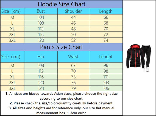 Men's Clothing Casual High Quality Autumn Winter Outdoors Hoodie Daily Jogging Sports Single Piece Zipper Jacket and Sport Pants.
