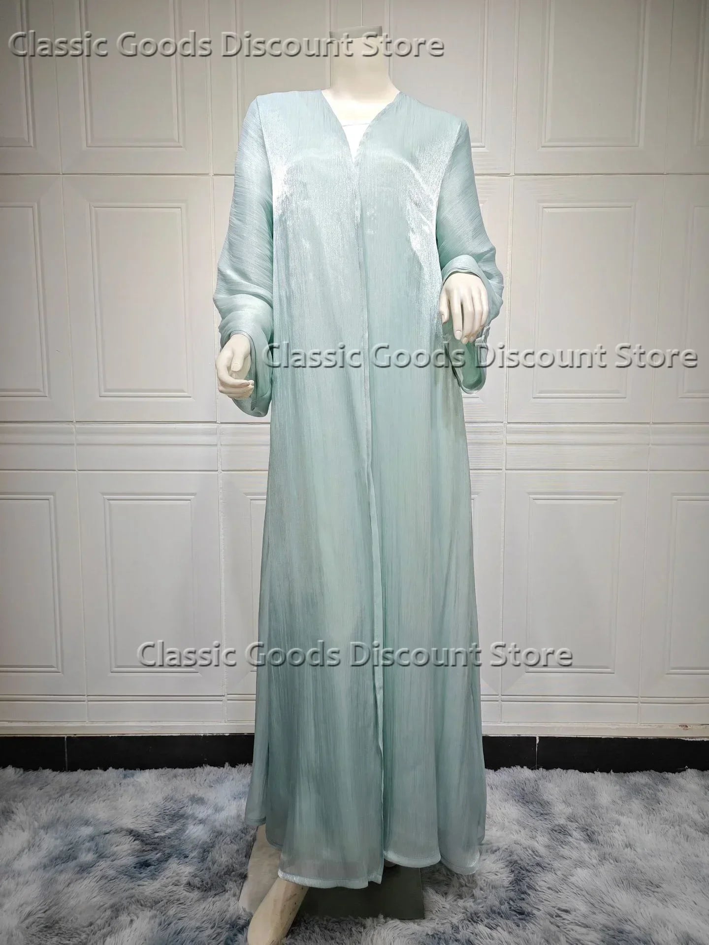 2025 Ramadan Satin muslimischen bescheidenen Kleid arabische Frauen öffnen Abaya Dubai islamische Langarm Cardigan Kleidung Truthahn schlichte Robe