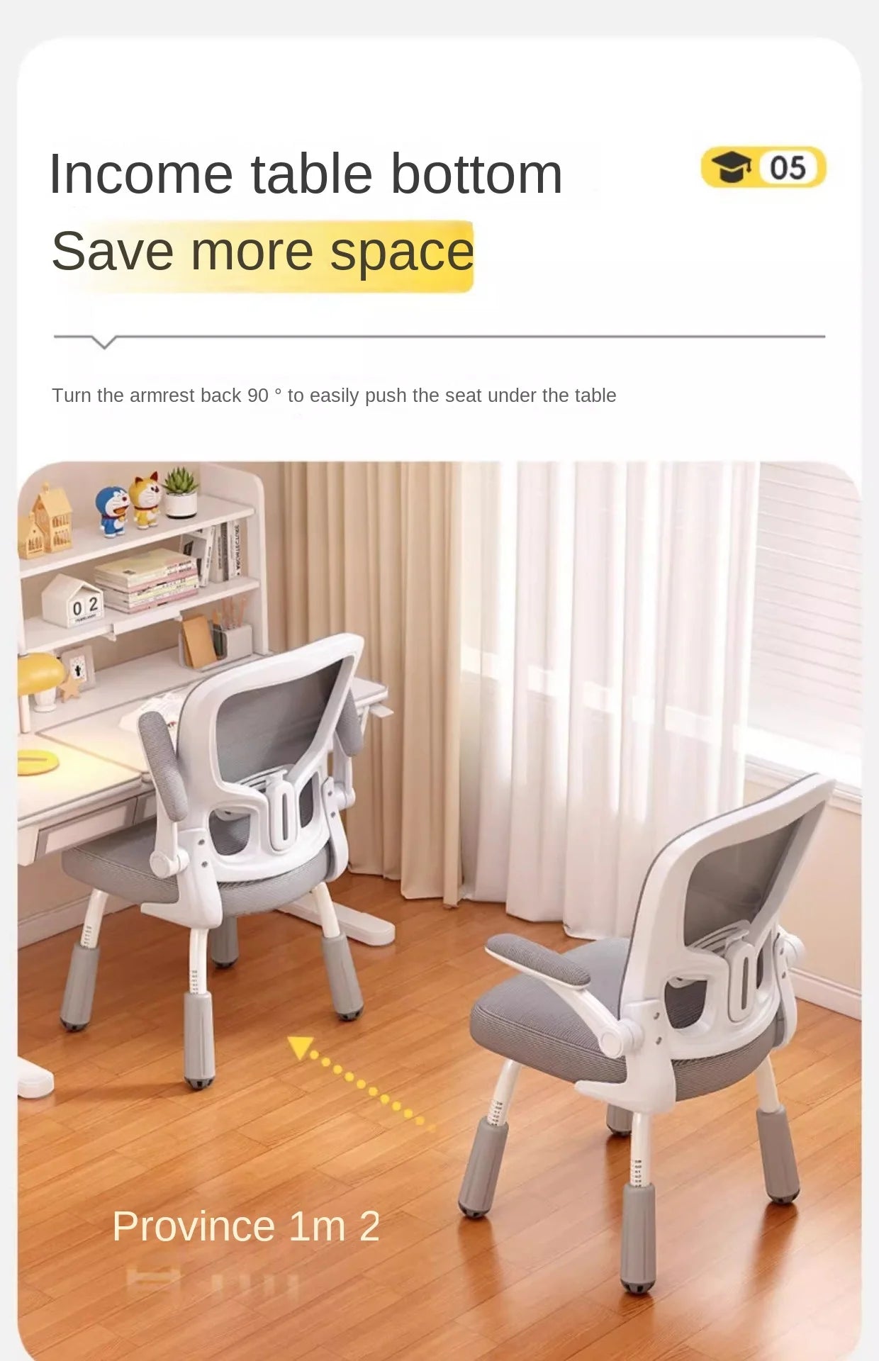 Computerstuhl, Heimsitz, Taille, Studentenschreibtisch, Arbeitsstuhl mit Lift und verstellbarer Rückenlehne