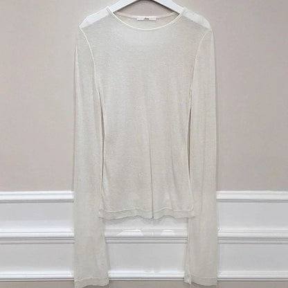 Sexy Shirt Women T-Shirt Long Sleeve Korean Style Slim Basic Elasticity Tshirt Top Womens Clothing T Shirt Femme