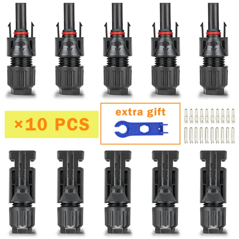 10/20/50/100/300/400PCS Photovoltaic Solar Connector Kit Plug 1000V 30A connectors for solar panels PV/MC Cable 2.5/4/6mm².