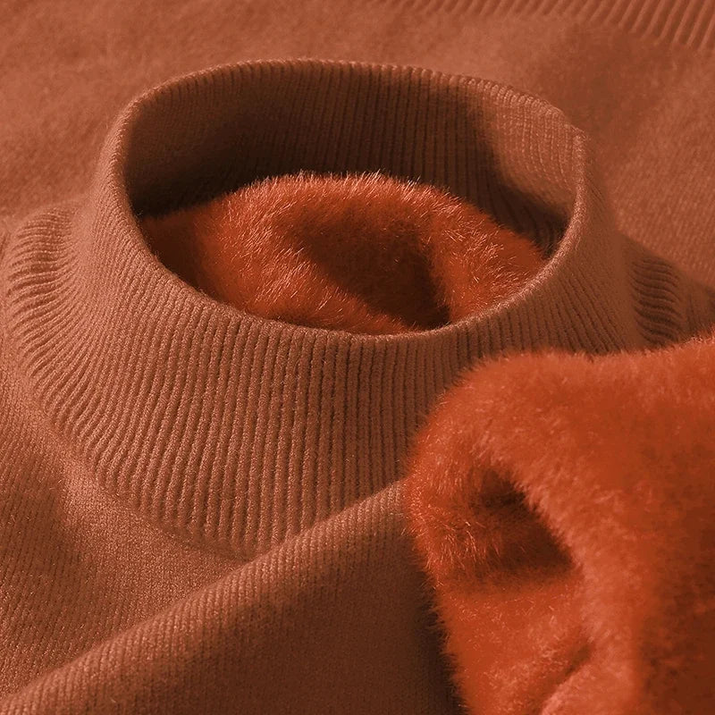 Knitwear Sweater New Autumn/Winter Mock Neck Sweatshirts Solid Color Pullovers Man Brand Casual Mens Clothing