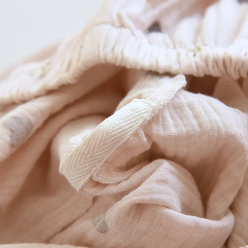 2025 neue Frühjahr/Sommer frauen Pyjama Set 100% Baumwolle Crepe Nette Liebe Langarm Lange Hosen Zwei Stück set Strickjacke Hause Kleidung.