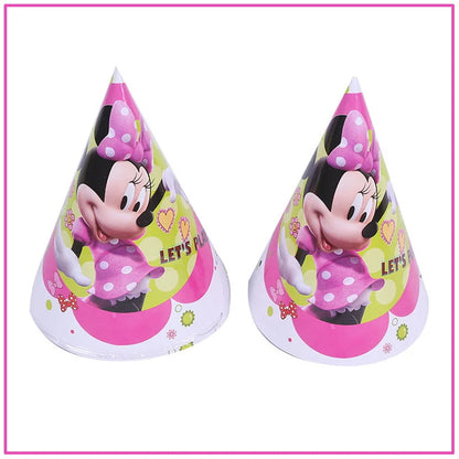 Disney Minnie Mouse Birthday Party Decoration Pink Minnie Paper Cups Plates Napkin Tablecloth Tableware Balloosn Baby Shower Kid